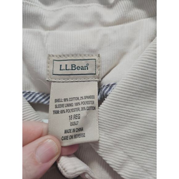 LL Bean Utility Jacket Women 18 Corduroy Trim Lined Casual Workwear OGBJ7 Chore - Picture 2 of 12